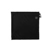 Black polyester recycled micro fleece biogaiter lying flat on a white background